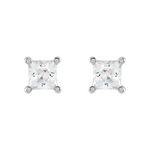 Princess Cut Solitaire Lab-Grown Diamond Earrings