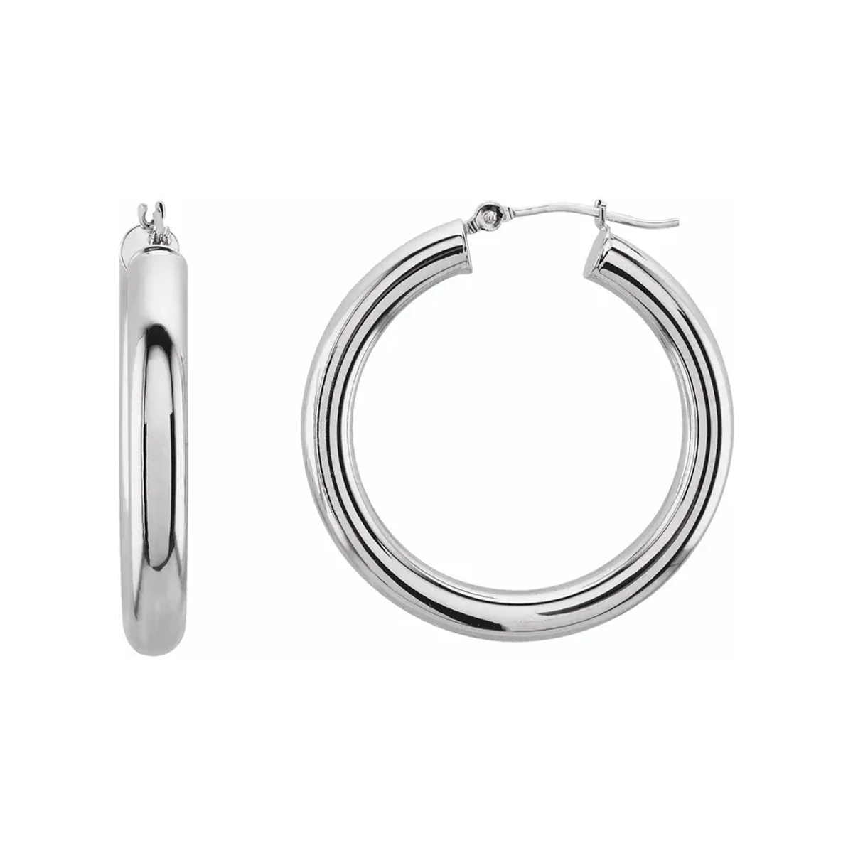 Round Tube Hoop Earrings
