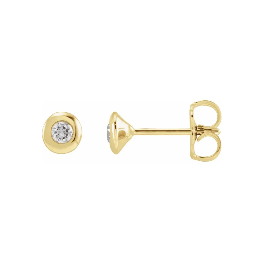 Round Bezel-Set Lab-Grown Diamond Solitaire Earrings