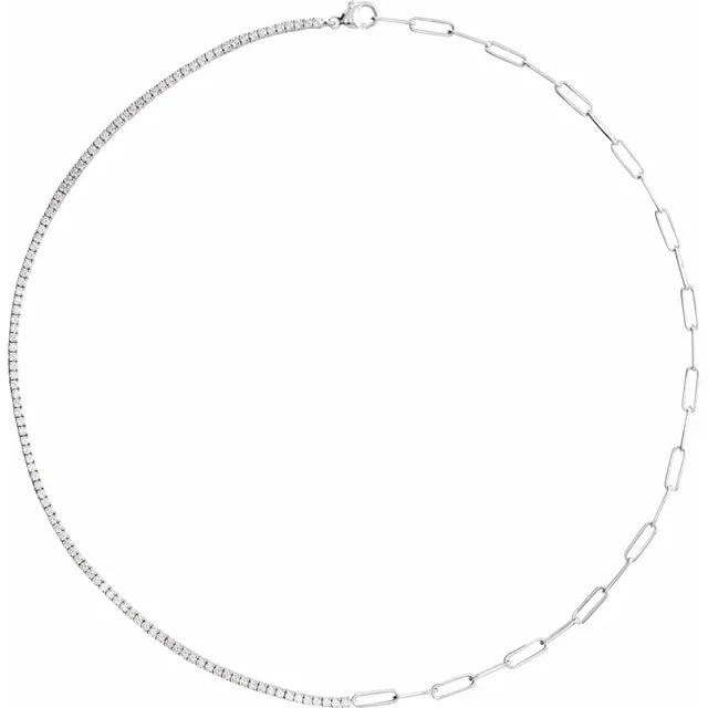 3 1/4 Ct Lab-Grown Diamond Tennis Necklace