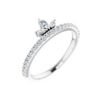 Natural Diamond Stackable Crown Ring