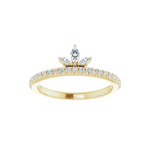 Natural Diamond Stackable Crown Ring