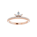 Natural Diamond Stackable Crown Ring