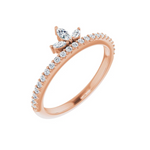 Natural Diamond Stackable Crown Ring
