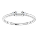 Natural Diamond Baguette Stackable Ring