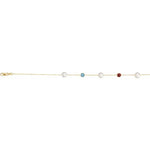 Cultured Freshwater Pearl and Multi-Gemstone Station Necklace