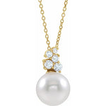 Cultured Freshwater Pearl and 1/4 Ct. Diamond Pendant Necklace