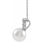 Cultured Freshwater Pearl and 1/4 Ct. Diamond Pendant Necklace