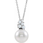 Cultured Freshwater Pearl and 1/4 Ct. Diamond Pendant Necklace