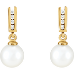Cultured Akoya Pearl and Diamond Earrings