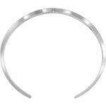 14K White Gold Natural Diamond Negative Space Cuff Bracelet