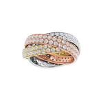 3 Band Rolling Diamond Anniversary Band