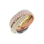 3 Band Rolling Diamond Anniversary Band