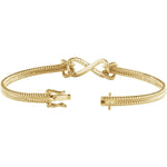 Natural Diamond Bangle Bracelet with Infinity Center