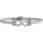 Natural Diamond Bangle Bracelet with Infinity Center