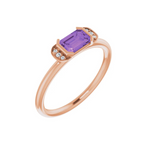 Gemstone & Natural Diamond Stackable Ring