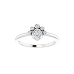 Stackable Bezel Set Natural Diamond Ring