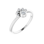 Stackable Bezel Set Natural Diamond Ring