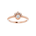 Stackable Bezel Set Natural Diamond Ring