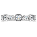 Bezel Set Asscher Natural Diamond Anniversary Band