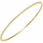 Natural Diamond Beaded Bangle Bracelet