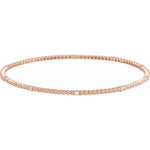 Natural Diamond Beaded Bangle Bracelet