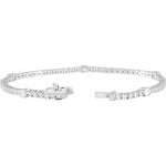 Lab Grown Diamond Line Bracelet with Stationed Larger Diamonds