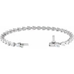 Pear Shape East-to-West Diamond Line Bracelet