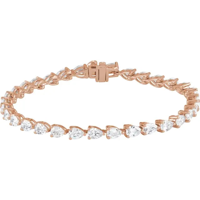 Pear Shape East-to-West Diamond Line Bracelet