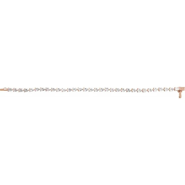 Pear Shape East-to-West Diamond Line Bracelet