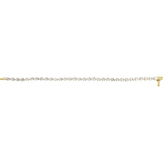 Pear Shape East-to-West Diamond Line Bracelet
