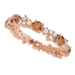 Natural Cognac & White Diamond Eternity Band