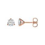 3-Prong Cocktail Lab-Grown Diamond Stud Earrings