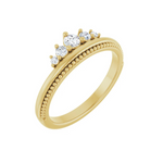 Natural Diamond Stackable Crown Ring