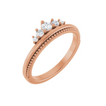 Natural Diamond Stackable Crown Ring