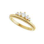 Natural Diamond Stackable Crown Ring