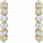14K Natural Diamond Hoop Earrings
