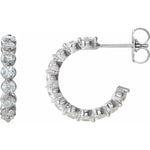 14K Natural Diamond Hoop Earrings