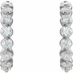 14K Natural Diamond Hoop Earrings