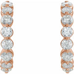 14K Natural Diamond Hoop Earrings