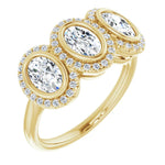 Oval 3-Stone Lab-Grown Diamond Anniversary Band