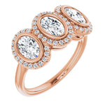 Oval 3-Stone Lab-Grown Diamond Anniversary Band