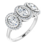 Oval 3-Stone Lab-Grown Diamond Anniversary Band