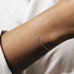 Sterling Silver Natural White Sapphire Bracelet