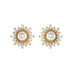 Cultured Akoya Pearl, Opal and Diamond Earrings