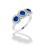 Natural Blue Sapphire 3-Stone Anniversary Band