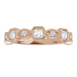Bezel Set Asscher Natural Diamond Anniversary Band