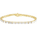 6 1/5 CTW Lab-Grown Diamond Baguette Line Bracelet