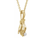 Cultured Seed Pearl Buddha Hand Necklace