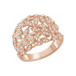 Natural Diamond Leaf Pattern Ring